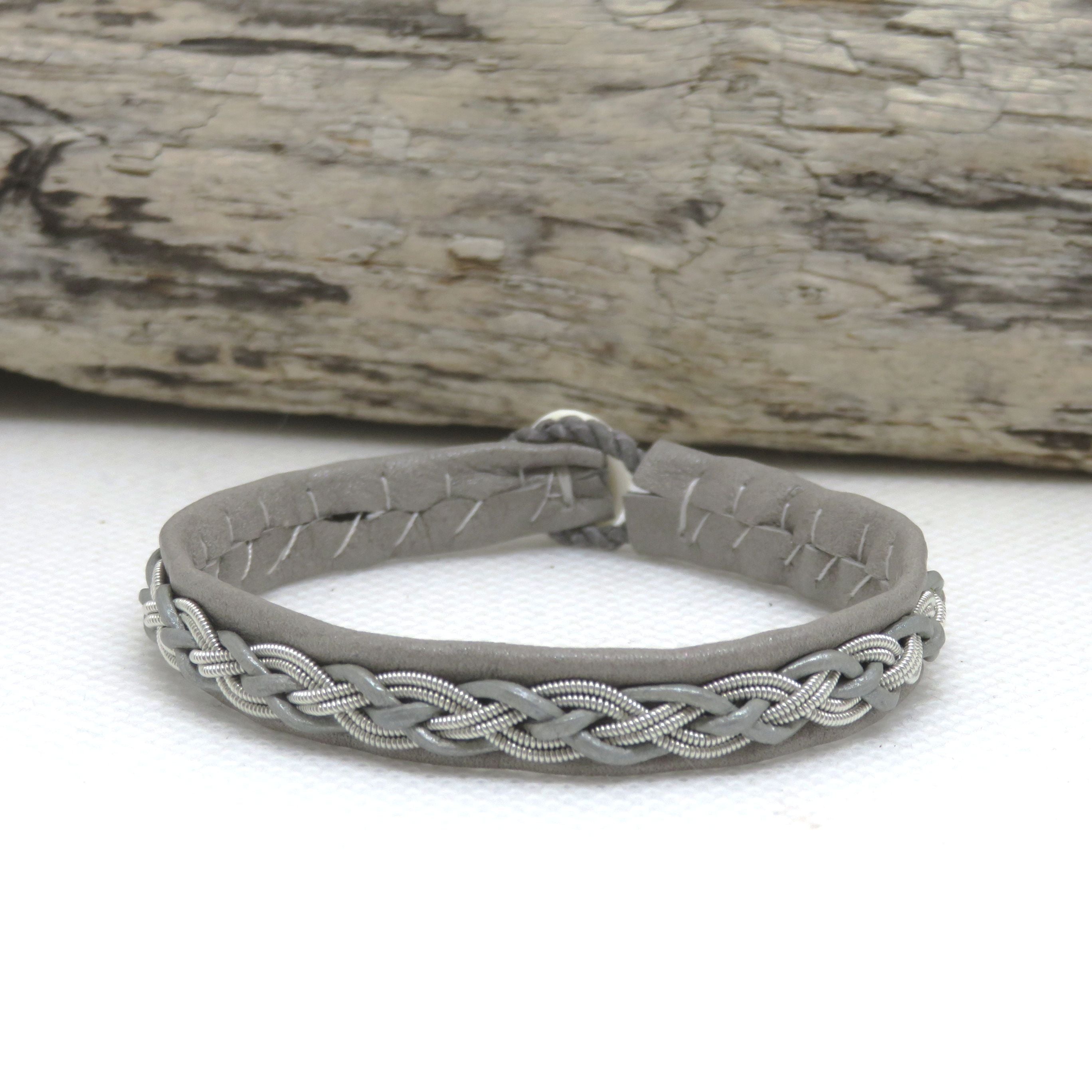 Bracelet Sami, tresse"4 brins", cordon cuir